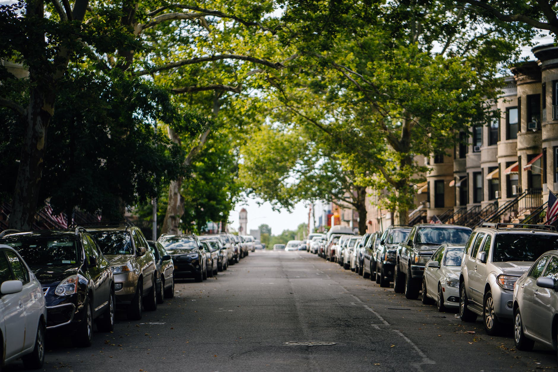 photo of cars parked along roadside