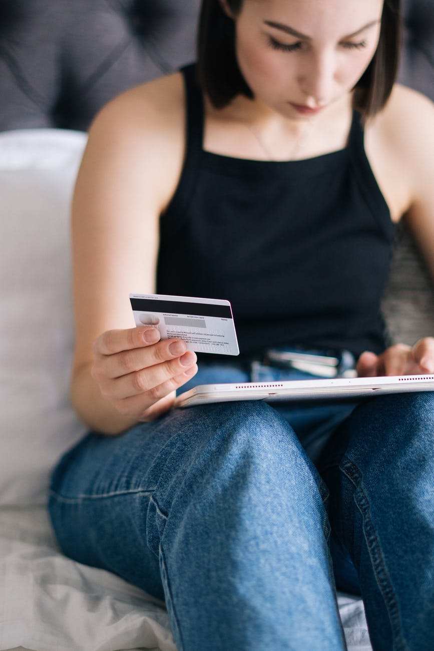 a woman making business transaction online