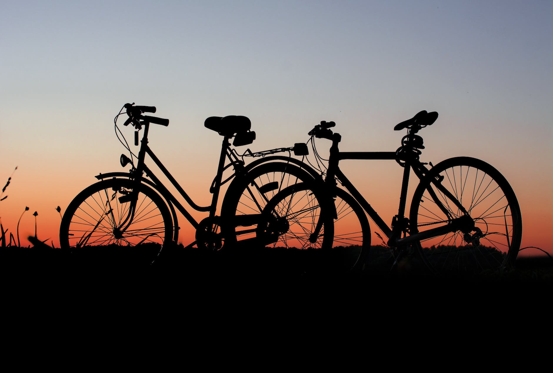 bicycles bikes cyclist dawn