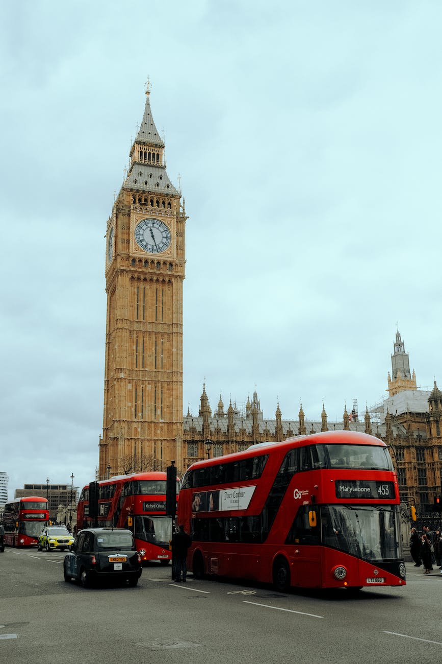 clouds over big ben in london