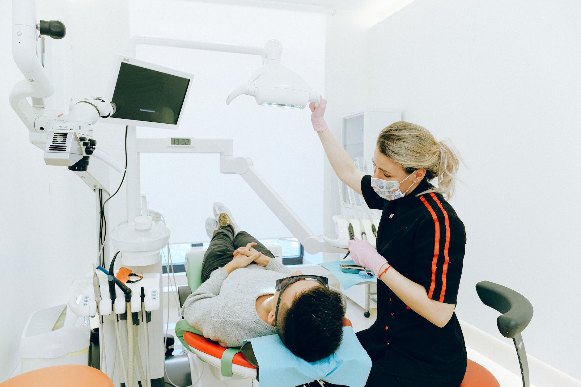 man having dental check up