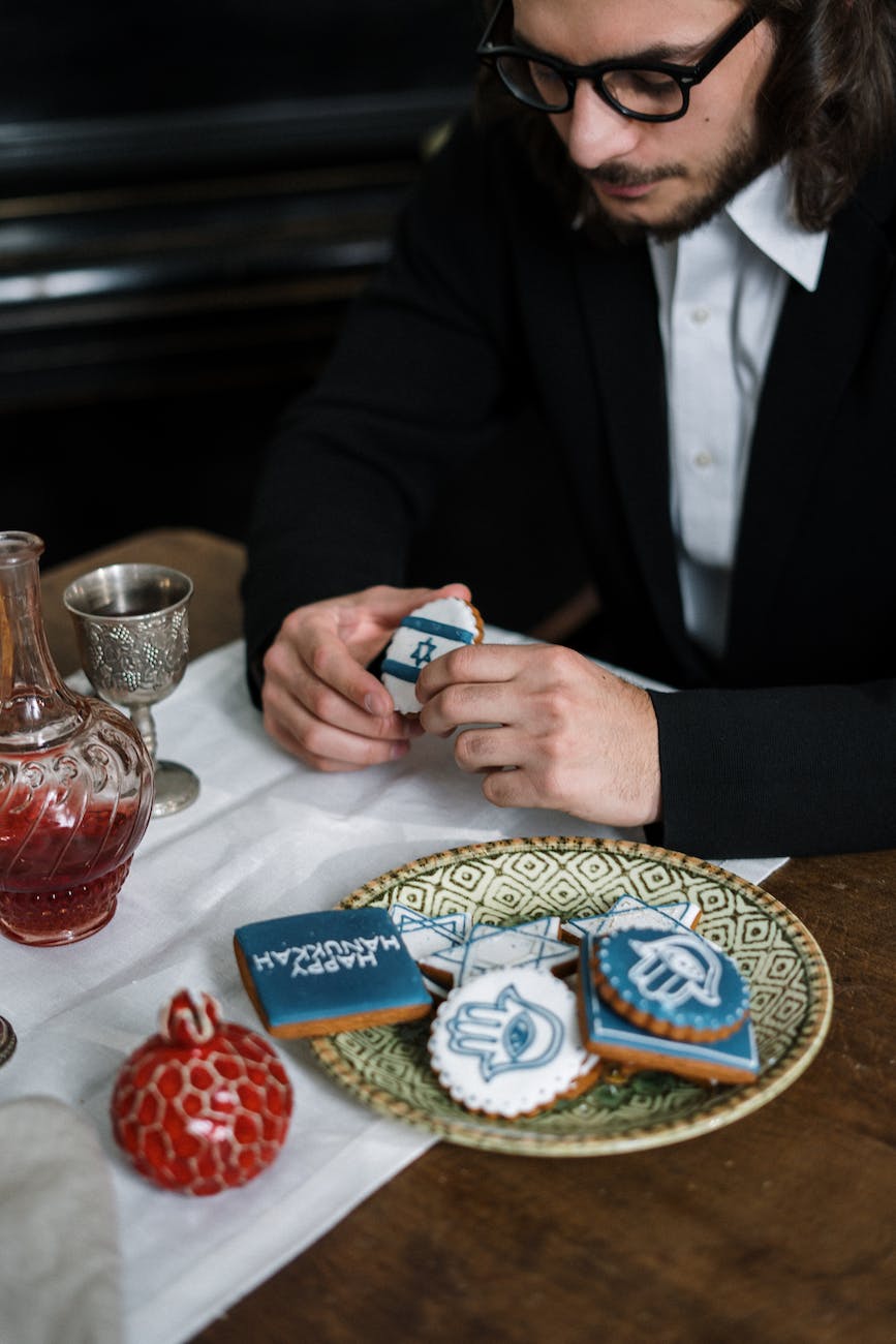 man holding a cookie