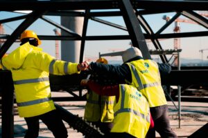 people working on construction site